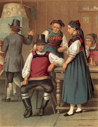 Duitse klederdracht, Baden, Rickesbach door Albert Kretschmer