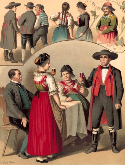 Duitse kostuum, Baden, Schapbach en Kinzigthal door Albert Kretschmer