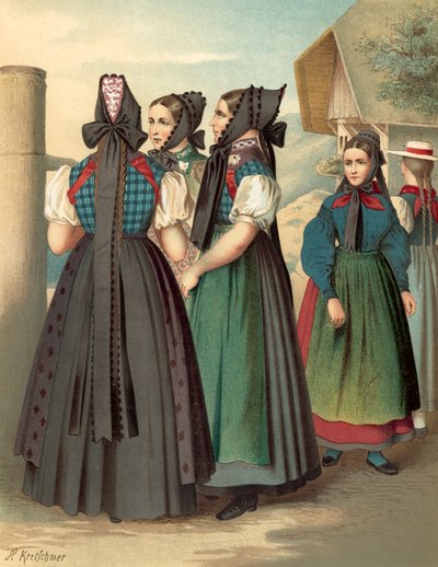 Duitse kostuum, Baden, Simonswald-Waldkirch-Donaueschingen door Albert Kretschmer