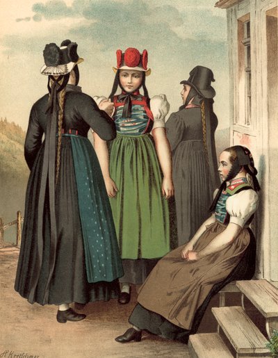 Duitse kleding, Baden, St Georgen, Tennenbrunn door Albert Kretschmer