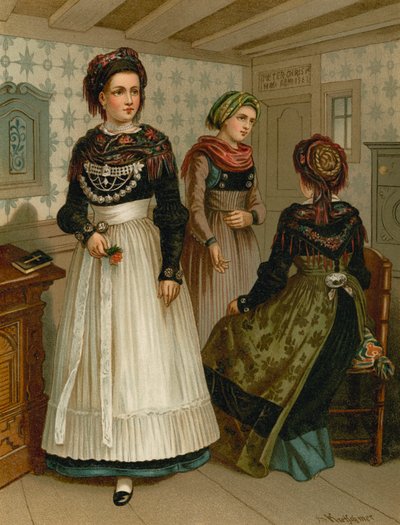 Duitse klederdracht, Schleswig, Fohr door Albert Kretschmer