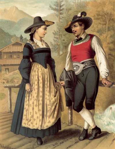 Duitse kostuum, Tirol Billerthal door Albert Kretschmer