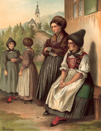 Duitse kostuum, Tirol, Ober-Innthal door Albert Kretschmer