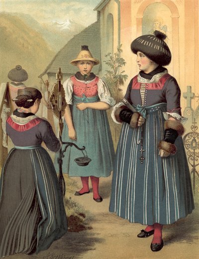 Duitse klederdracht, Tirol, Passeier door Albert Kretschmer