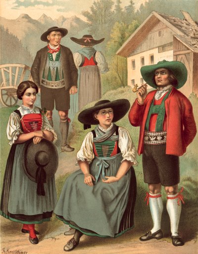 Duitse klederdracht, Tirol Sarnthal door Albert Kretschmer