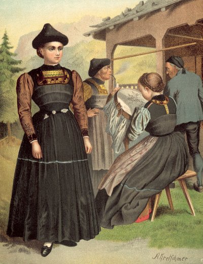 Duits kostuum, Vorarlberg, Bregenzerwald door Albert Kretschmer