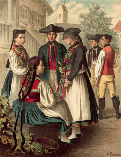 Duitse Kostuum, Wurtemberg Betzingen door Albert Kretschmer