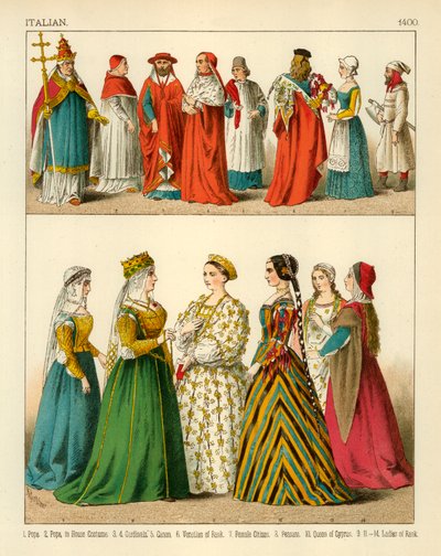 Italiaanse Kleding 1400 door Albert Kretschmer