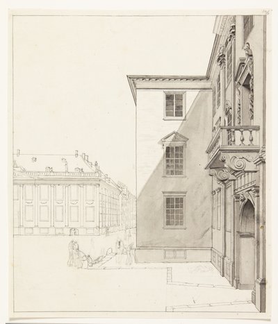 Kongens Nytorv. Deel van Charlottenborg en Thotts paleis door Albert Küchler