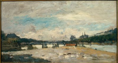 Oever van de Seine in Parijs na de storm door Albert Lebourg
