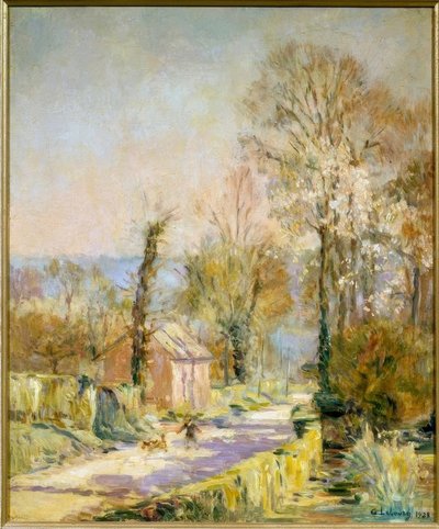Het pad in de lente in Saint-Vaast D’Equiqueville bij Di door Albert Lebourg