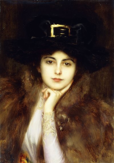 Portret van een elegante dame door Albert Lynch