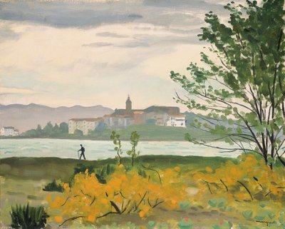 Fontarabie, uitzicht op Hendaye, de wandelaar door Albert Marquet