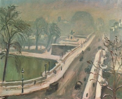 Le Pont Neuf en de Vert Galant in de sneeuw door Albert Marquet