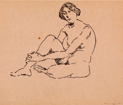 Zittende Naakt door Albert Marquet