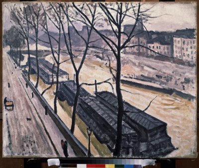 "Parijs in de winter, quai Bourbon" Schilderij van Pierre Albert Marquet (1907) door Albert Marquet