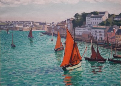 Rode zeilen, Audierne door Albert Marquet