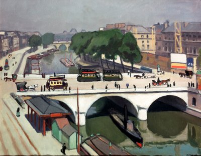 Saint Michel Brug in Parijs. Quai des Grands Augustins, 1908 door Albert Marquet