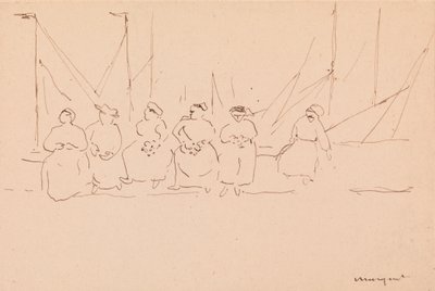 Zes Vrouwen op een Kade door Albert Marquet