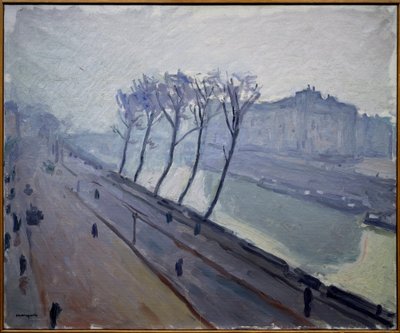 Uitzicht op de kades van de Seine in Parijs door Albert Marquet