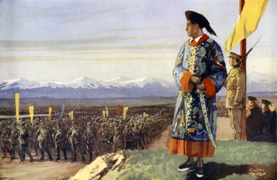 Een Britse jongen beoordeelt zijn Chinese leger door Albert Morrow
