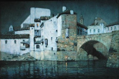 Maanlicht, Puente Genil, Spanje door Albert Moulton Foweraker