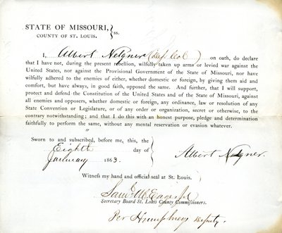 Loyaliteitseed van Albert Nelgner uit Missouri, County of St. Louis door Albert Nelgner