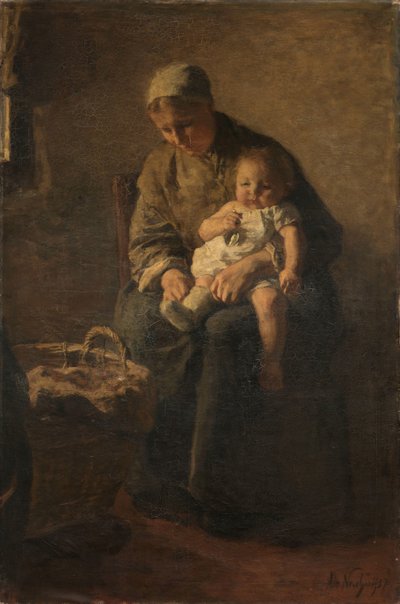 Een moeder met haar kind door Albert  Neuhuys
