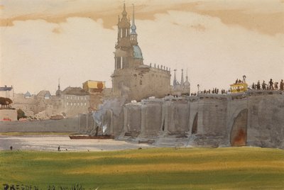 Uitzicht op Dresden, 1898 door Albert Nikolaevich Benois