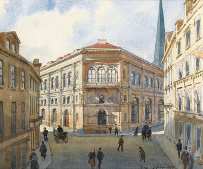 Portret van de beurs van Riga in Letland. Aquarel door Albert Benois (1852-1936) - 1880 door Albert Nikolaevich Benois