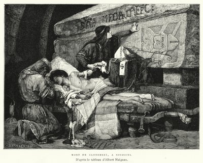 Mort De Clodebert, A Soissons (gravure) door Albert Pierre René (after) Maignan