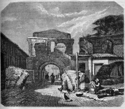 Gallo-Romeinse architectuur; uitzicht op Gallien Paleis (3e eeuw amfitheater). Bordeaux, Gironde (33) door Albert Pierre Rene Maignan