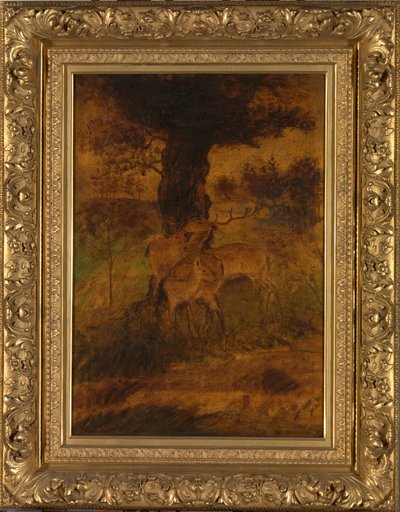 Een hert en twee hinden door Albert Pinkham Ryder