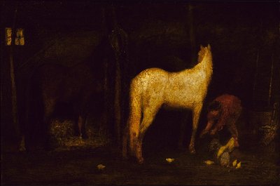 In de stal door Albert Pinkham Ryder
