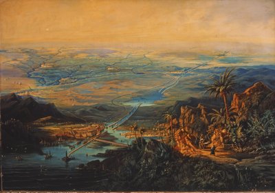 Suezkanaal in november 1864 door Albert Rieger