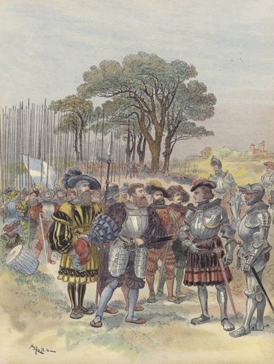 In het kamp van Bicocca eisen de Zwitsers soldij, verlof of een gevecht door Albert Robida