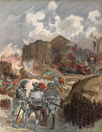 Bayard bij het beleg van Mezieres, illustratie uit 