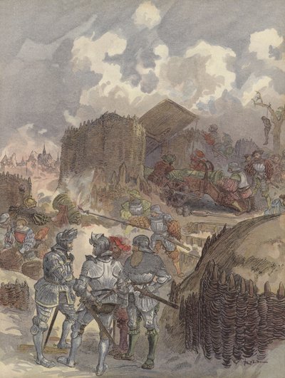 Bayard bij het beleg van Mezieres door Albert Robida
