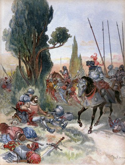 Dood van Bayard door Albert Robida