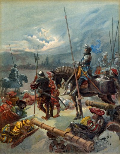 Vijfde Italiaanse Oorlog (1515-1516): de nacht van Marignan (Italië), tussen 13 en 14 september 1515 door Albert Robida