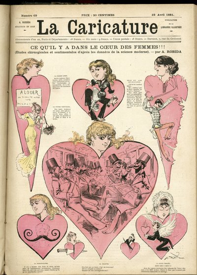 Illustratie door Albert Robida (1848-1926) voor de omslag van La Caricature (1880) door Albert Robida