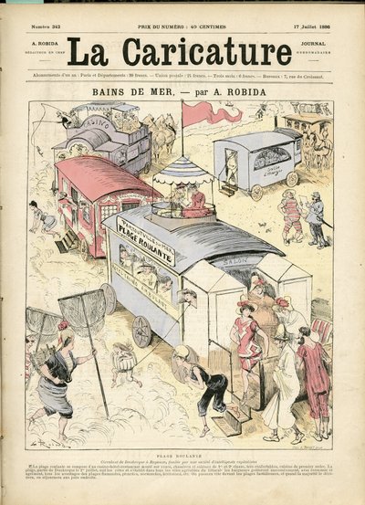 Illustratie van Albert Robida voor de Omslag van La Caricature (1880) door Albert Robida