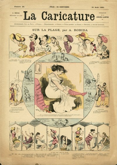 Illustratie van Albert Robida voor de Omslag van La Caricature (1880) door Albert Robida