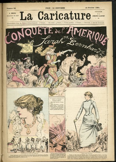 Illustratie van Albert Robida voor de Omslag van La Caricature (1880) door Albert Robida