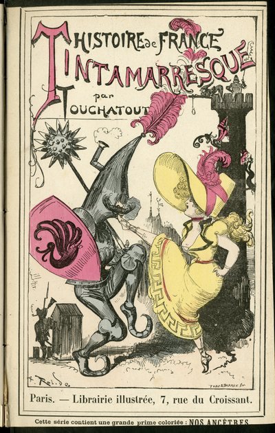 Illustratie door Albert Robida (1848-1926) in Histoire de France tintamarresque, ca. 1880 - Geschiedenis, Dans door Albert Robida
