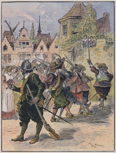 Illustratie voor Le Capitaine Bellormeau door en geïllustreerd door A Robida door Albert Robida