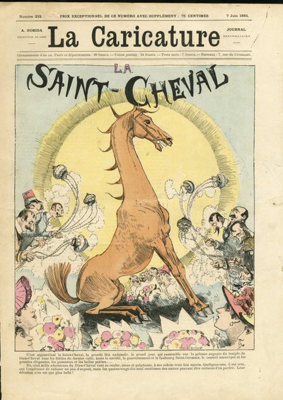 Illustratie van Albert Robida voor de Omslag van La Caricature (1880) door Albert Robida