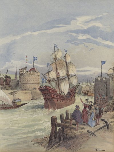 De vloot van de koning in Le Havre, La belle Françoise door Albert Robida