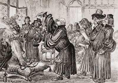 Le Sophiste feut introduict et commença sa harangue en toussant door Albert Robida