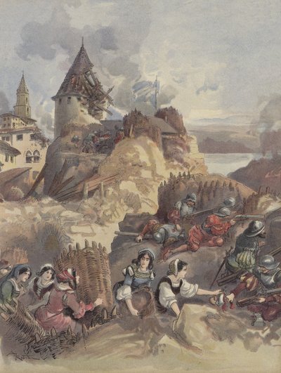 De vrouwen bij het beleg van Marseille door Albert Robida